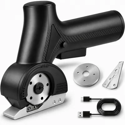 Produktbild von Elektrische Schere,Tragbarer Stoffschneider 300W 3.6V mit LCD Display, Akkustandsanzeige, USB-C und Sicherheitsverriegelung,20000R/Min
