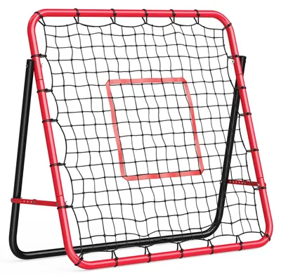 Obrázok produktu pre Sieťový odrazový panel na futbal – tréningový cieľ 100x100 cm – nastaviteľná odrazová stena – dvojitá tréningová plocha – na tréning prihrávok a streľby – záhrada 100x100 cm C