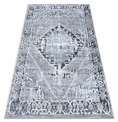 Obrázok produktu pre Koberec StrukturálníSIERRA G6038 ploché tkaní šedá - růžice modrý 120x170 cm