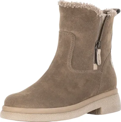 A single gray boot is shown against a white background.