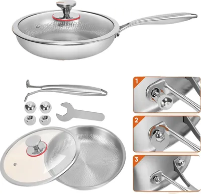 Zdjęcie produktu dla Patelnia, powłoka nieprzywierająca, pokrywka w zestawie, 28 cm