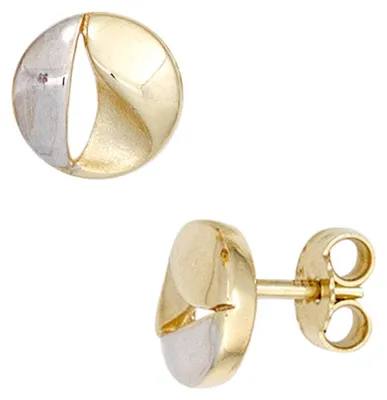 Produktbild von Ohrstecker aus 333 Gold Gelbgold teilmatt rund kreisförmig 7,5mm Damen