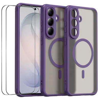 Immagine prodotto di Custodia MagSafe + 2 protezioni in vetro temperato per fotocamere del Samsung Galaxy S26 FE, colore viola