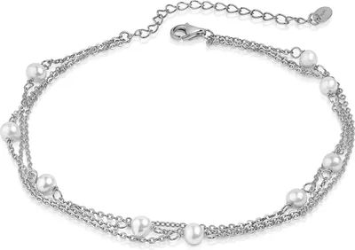 Produktbild von MARTIN1985 Damen Armband 3-reihig 925 Sterling Silber Süßwasserzuchtperlen mit Geschenkverpackung