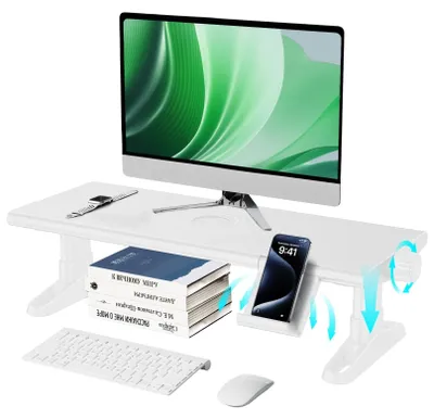 Productafbeelding van Solidchoice - Ergonomische Monitorstandaard met Telefoonhouder en Verstelbare Hoogte