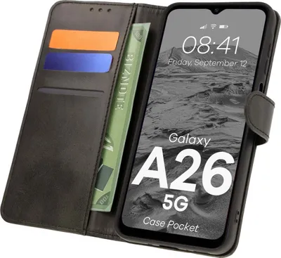 Produktbild von Bizon Case Pocket Flip Case für Galaxy A26 5G, Schwarz