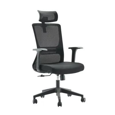 Obrázek produktu pro Kancelářská židle Casa Dolce TONI, černá, 69x67x110-120 cm, otočná a výškově nastavitelná, nastavitelná opěrka hlavy, nosnost 100 kg