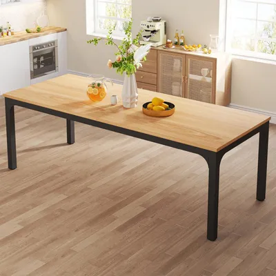 Produktbild von Esstisch rechteckig 200x70x75 cm für 6-8 Personen Metallbeine MDF Holzoptik