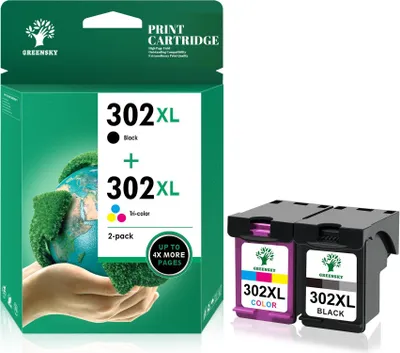 Produktbild von 302XL Druckerpatronen kompatible für HP 302 für Officejet 3831 4650 4652 4654 5220 5230 Envy 4520 DeskJet 1110 2130 3630, Schwarz / Farbe