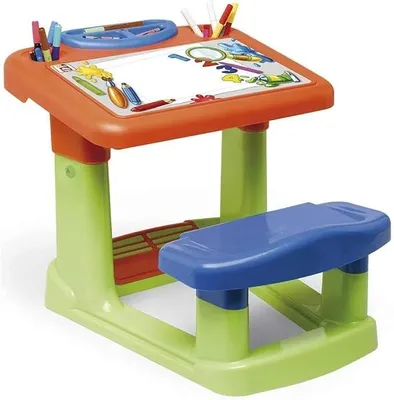 Image de - Bureau enfant réglable en hauteur | Avec tiroir de rangement et design ergonomique | Table de dessin pour enfants à partir de 24 mois (51002)
