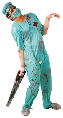 Produktbild von Zombie Chirurg Arzt Kostüm für Herren Gr. M/L, Größe:L
