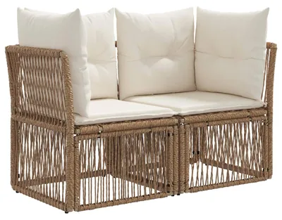 Produktbild von vidaXL Garten-Sofa 2-Sitzanzahl Beige Poly-Rattan
