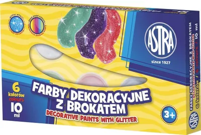 Produktbild von Dekorfarben mit Glitter 6 Farben 10 ml