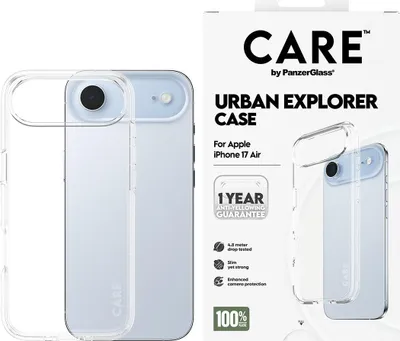 Zdjęcie produktu dla PanzerGlass CARE™ by ® Urban Explorer Case Transparent iPhone Air, Pokrowiec, Apple, Apple - iPhone Air, Przezroczysty