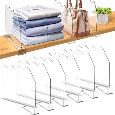 Obrázek produktu pro Ibenzoa® Průhledné akrylové úložné boxy – sada 6 kusů (30 x 20 cm), multifunkční a přenosné, ideální pro oblečení a doplňky