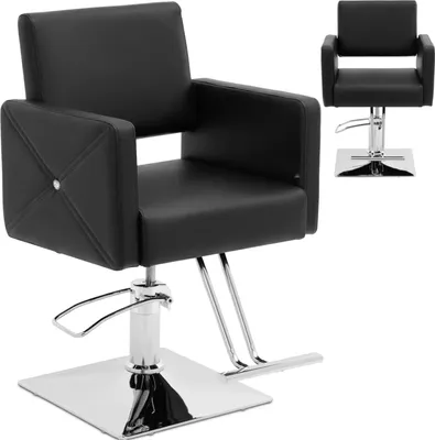 Zdjęcie produktu dla Fotel Fryzjerski Barberski Kosmetyczny Z Podnóżkiem Physa Carlisle - Czarny