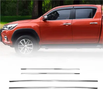 Obrázok produktu pre Okenné lišty pre Toyota Hilux 2015-2025 nerezová oceľ chróm 4ks