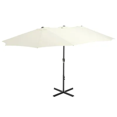 Productafbeelding van vidaXL Parasol met aluminium mast, 460x270 cm, zandwit