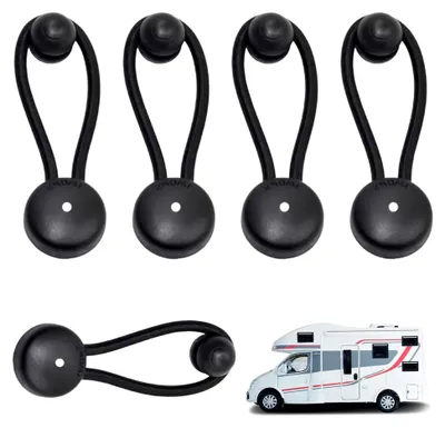Produktbild von 5-teiliges Set von Zeltstangen-Stoßschnur-Clips mit Knöpfen, zuverlässige Bungee-Stoßschnur für verschiedene Anwendungen