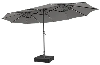 Obrázok produktu pre Dvojitý slnečník s LED osvetlením a stojanom NP13260DE-HS, 460 x 285 cm, sivý