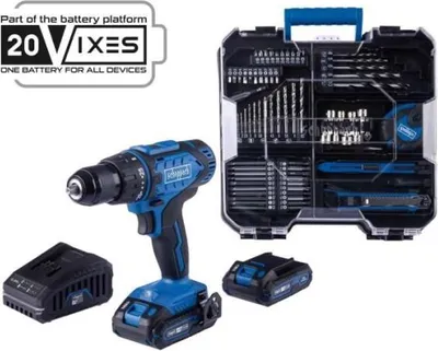 Immagine prodotto di Trapano avvitatore SCHEPPACH - 20V IXES - 50 Nm mandrino 13mm + 2 batterie + caricabatterie + 74 accessori + scatola - C-DTB74/2-X