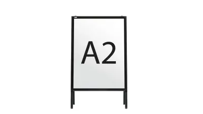 Zdjęcie produktu dla Potykacz reklamowy A2 OWZ dwustronny w ramie aluminiowej czarnej