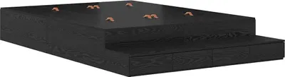Immagine prodotto di Struttura del letto contenitore con porta, colore nero, finitura effetto legno di quercia, 160 cm