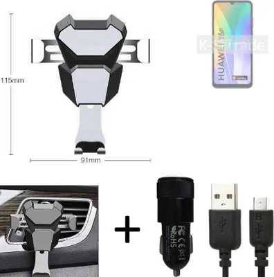 Produktbild von K-S-Trade KFZ Halterung kompatibel mit Huawei Y6p Halterung Lüftungshalterung Lüftungsschlitz schwarz-silber Autohalterung Handy inkl. KFZ