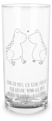 Produktbild von Mr. & Mrs. Panda Tumbler Frosch Liebe 400 ml - Transparent - Geschenk, Pärchen, Kuss, Longdrinkglas, Freundin, Glas, Wasserbecher, Frösche, Cocktailglas