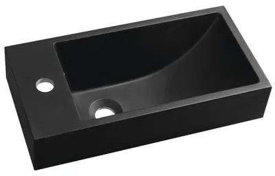 Imagen del producto de Sapho ARIANA, lavabo de encimera en mármol sintético, 50x25 cm, para montaje en la parte izquierda, color mate