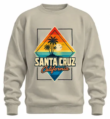 Productafbeelding van Santa Cruz, Californië, retro vintage surf-sweater, zonsondergang, natuur, XXL