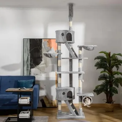Produktbild von Katzenkratzbaum Höhe 240-260 cm Deckenhoch Kratzbaum groß Kletterbaum Katze Kratzbaum für große Katzen mit Sisalseil 60x45x240-260 cm