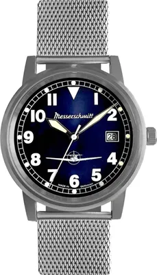 Messerschmitt ME-9673-108M Unisex Fliegeruhr mit Meshband 1