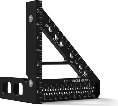 Produktbild von CrossLine Kalibrierlineal, vertikale Linie, 45¡ã-Winkel, rechtwinkliges Messgeraet, Winkellineal, Aluminiumlegierung, Anreisser, Holzbearbeitung, Messlineal, Schreinerzubehoer