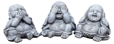 Produktbild von Buddha-Figuren 3er Set aus Steinguss
