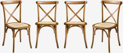 Immagine prodotto di Set 4 sedie da bistrot vintage in legno, Noce