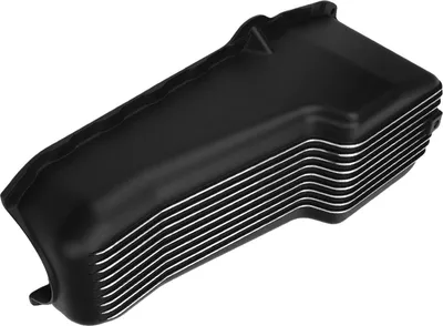 Obrázek produktu pro Hliníková olejová vana, litá, vysoce pevná, 4 litry, motorová vana, černá žebrovaná, pro dvoudílné zadní hlavní pouzdro 283 302 305 327 350 1958–1979