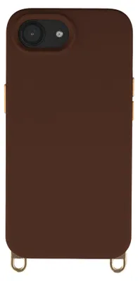 Image de Coque arrière magnétique MagSafe pour Apple iPhone 17/16, de la marque Selencia Rivièra, en couleur marron chocolat, avec des supports amovibles
