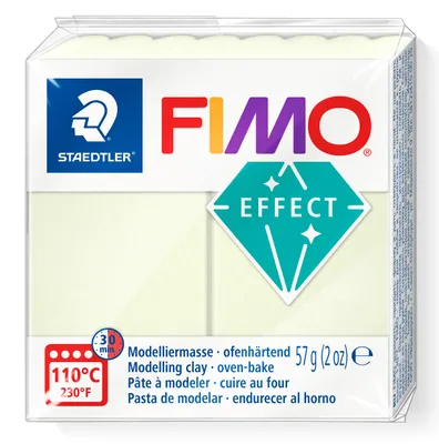 Zdjęcie produktu dla Staedtler FIMO Mod.masse effect nachtleucht, Glina garncarska, Biały, 8 szt., 110 °C, 30 min, Niemcy