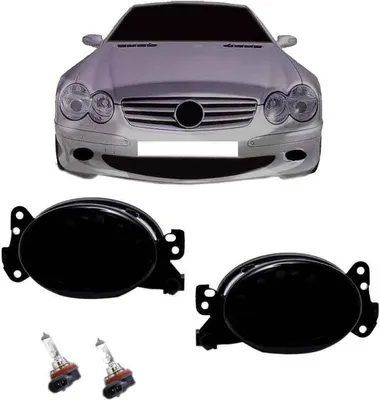 Produktbild von 2 Nebelscheinwerfer Set Schwarz paßt für Mercedes W204 W164 W463 W209 W219 W169 W211