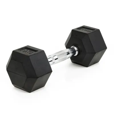 Produktbild von Sport-Thieme Kurzhantel "Gummi Hex", 5 kg