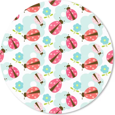 Produktbild von MuchoWow® Mauspad Mousepad Mädchen - Marienkäfer - Blumen - Muster - Mädchen - Kinder - Kinder 40x40 cm - Mousepads - Maus Mat - Pad - Mausunterlage - Schreibtisch Accessoires