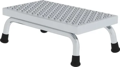 Produktbild von Arbeitspodest starr | 1 Stufe | Aluminium-Lochblech | Rutschfeste Kunststoffschuhe