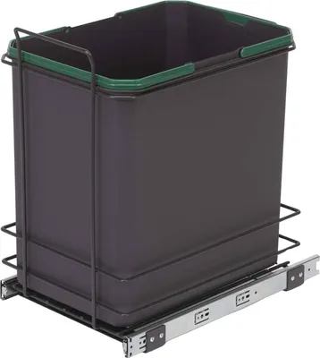 Image de poubelle de recyclage pour montage inférieur et extraction manuelle pour meuble de cuisine Recycle 1x35 litres -  Plastique gris anthracite