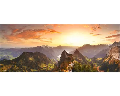 Produktbild von Glasbild Mountain Landscape III 125x50 cm