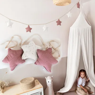 Produktbild von Sternenkette für Kinderzimmer - handgenähte Stoff-Girlande