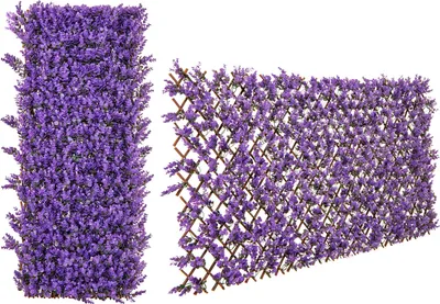 Produktbild von COSTWAY Sztuczny bluszcz ogrodowy ekran prywatności 180x90cm, żywopłot ścienny z liśćmi eukaliptusa, ogrodzenie na żywopłoty ogrodowe, wiklina fioletowa