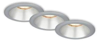 Image de Luminaires encastr s LED, lot de 3, GU10, douille encastr e, IP23, chrome,   9,5 cm Briloner