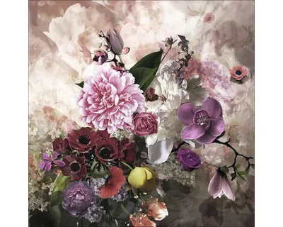 Produktbild von Glasbild Baroque Flowermix II 20x20 cm