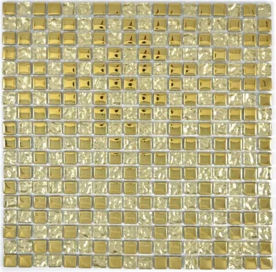 Produktbild von Mosaikfliese Transluzent Glasmosaik Crystal EP Gold Glas BAD WC Küche WAND MOS92-0707